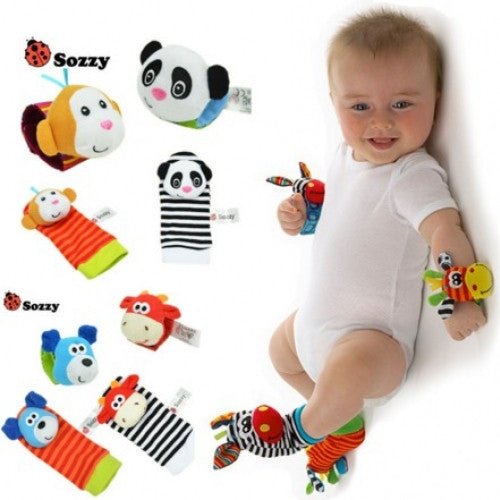 Infant Newborn Plush Sock Brinquedos - Baby Boys Girls Toy Baby Rattle Wrist Foot Finder Small Soft Children