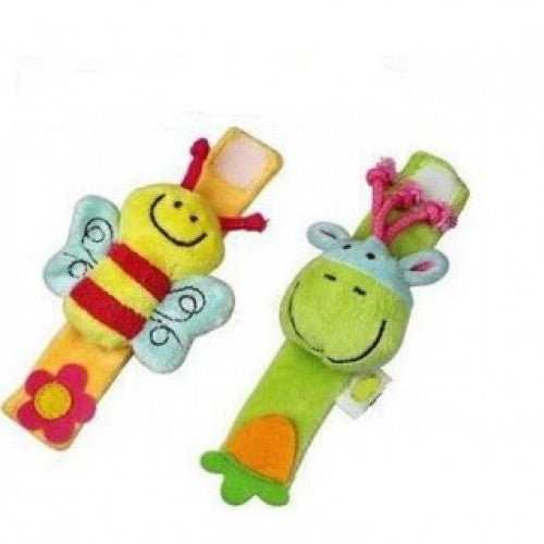 Baby toys - Wrist Rattles,Color three-dimensional animal,Bee&donkey